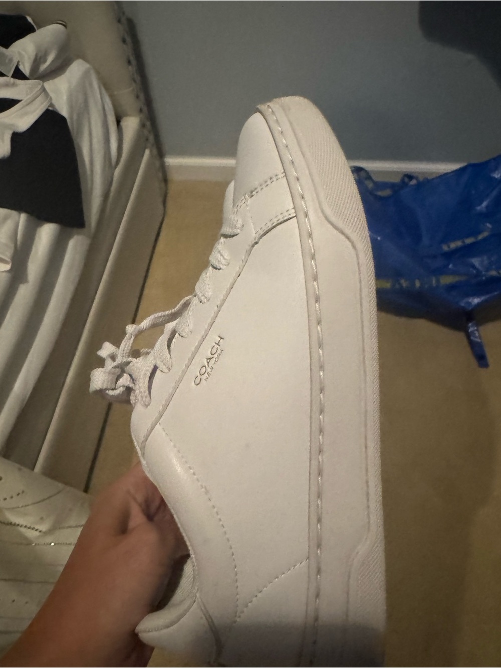 Coach White Leather Low-Top Sneakers - Picture 5 of 6